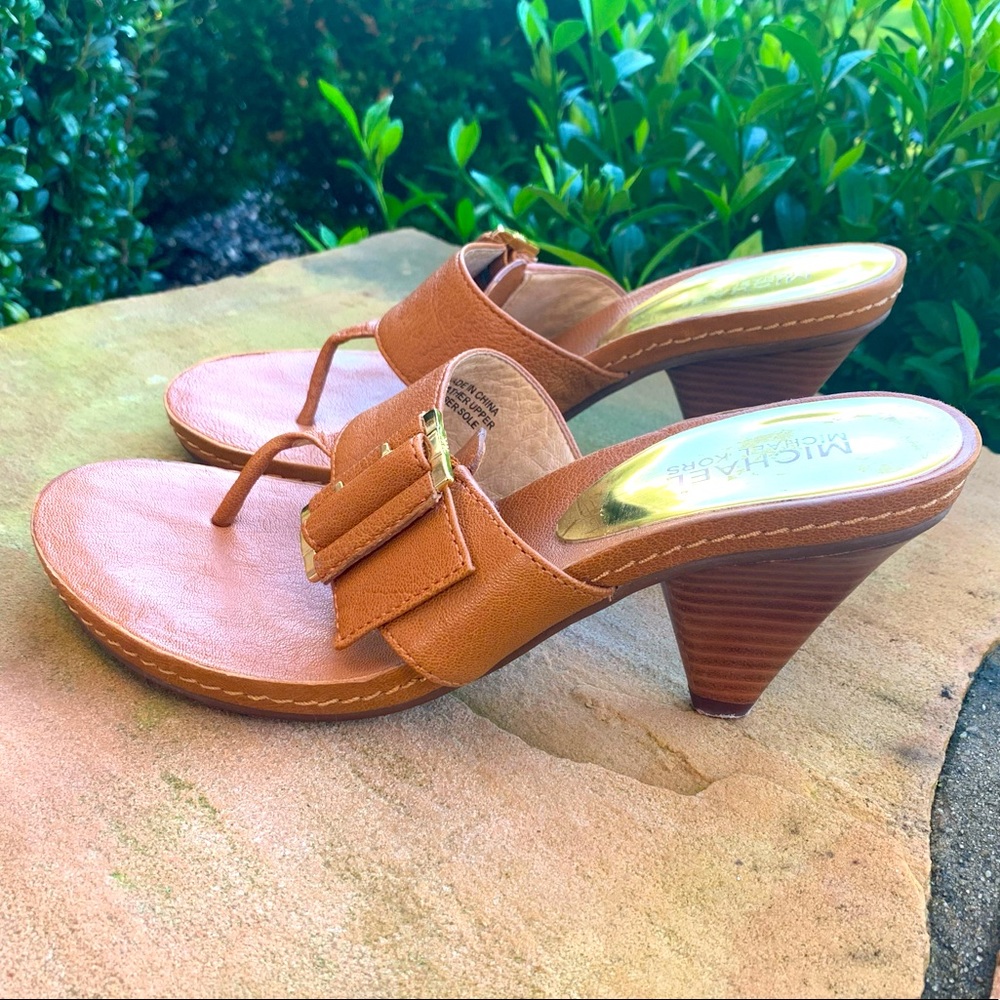 Michael Kors Brown Leather Heeled Sandals